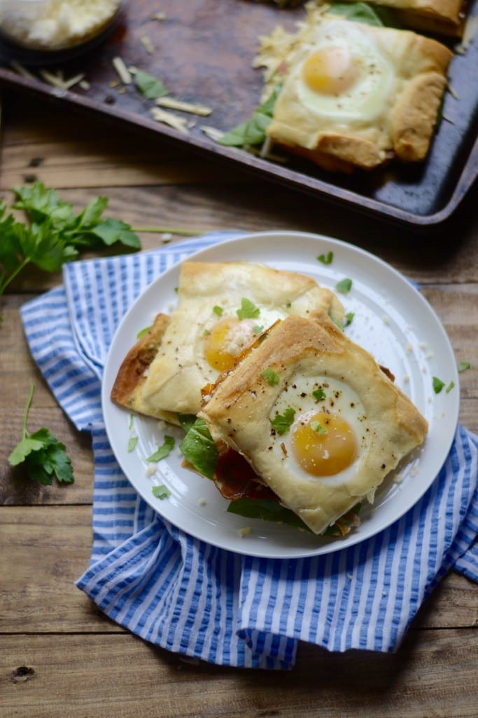 Baked Toad in a Hole Breakfast Sandwiches - Sarcastic Cooking #BrunchWeek