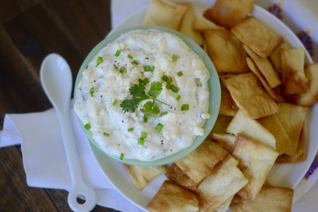 Chive, Cilantro, Cucumber, & Feta Greek Yogurt Dip (perfect easy and light summer appetizer)| Sarcastic Cooking