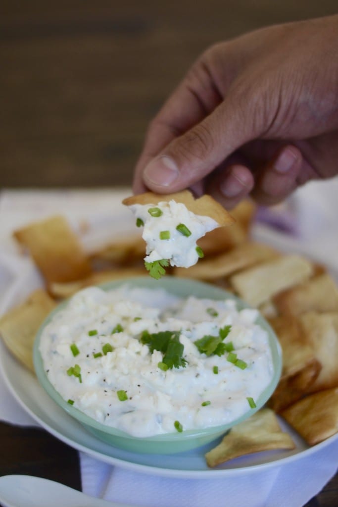 Chive, Cilantro, Cucumber, & Feta Greek Yogurt Dip | Sarcastic Cooking