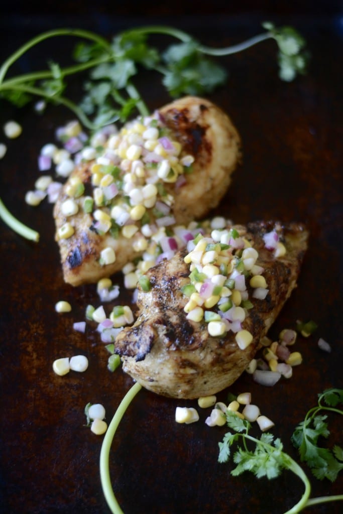 grilled chili lime chicken with fresh corn salsa