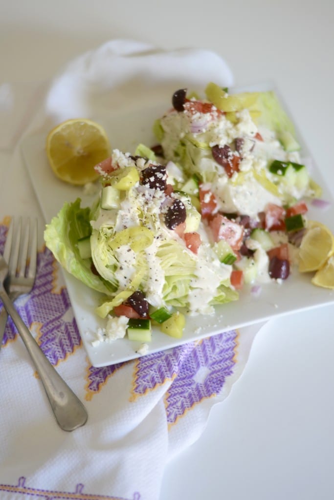 Greek Caesar Wedge Salad - Sarcastic Cooking