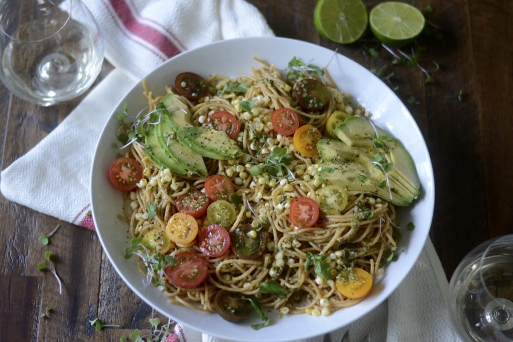 Mexican Pasta! Chile-Lime Sauce. Charred Corn, Avocado, and Heirloom Tomato Pasta. | Sarcastic Cooking