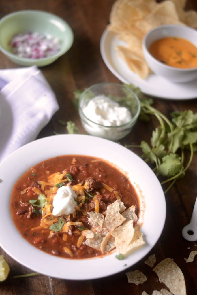 Slow Cooker Carne Asada Chili - Sarcastic Cooking