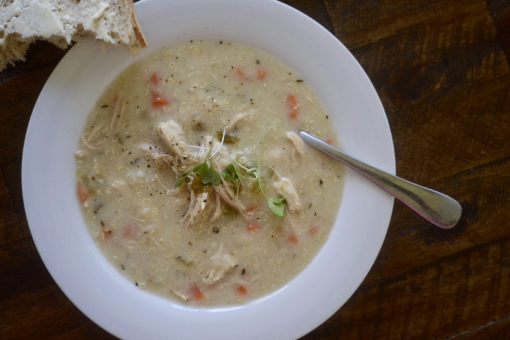 Creamy Lemon Chicken Quinoa Soup | Sarcastic Cooking