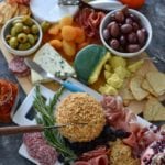 Sage-Brown Butter, Cashew, & Cracker Coated Cheeseball and Holiday Cheese Board