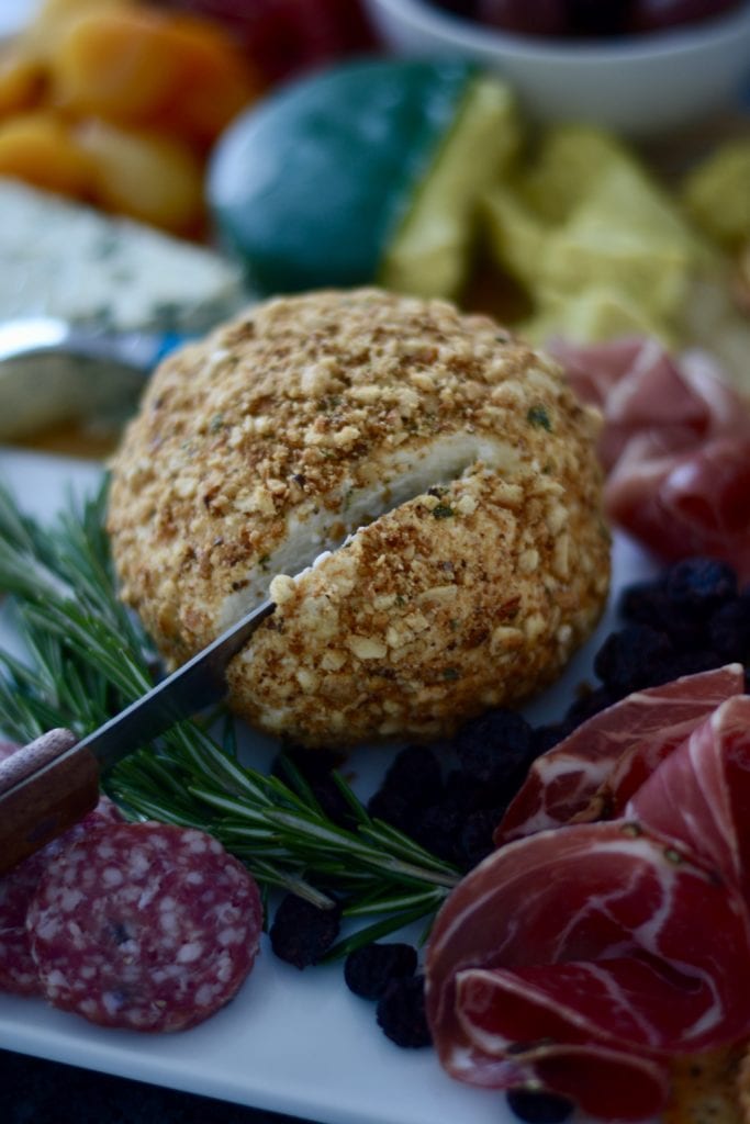 Sage-Brown Butter, Cashew, & Cracker Coated Cheeseball | Sarcastic cooking