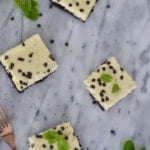 Fresh Mint and Chocolate Chip Cheesecake Bars