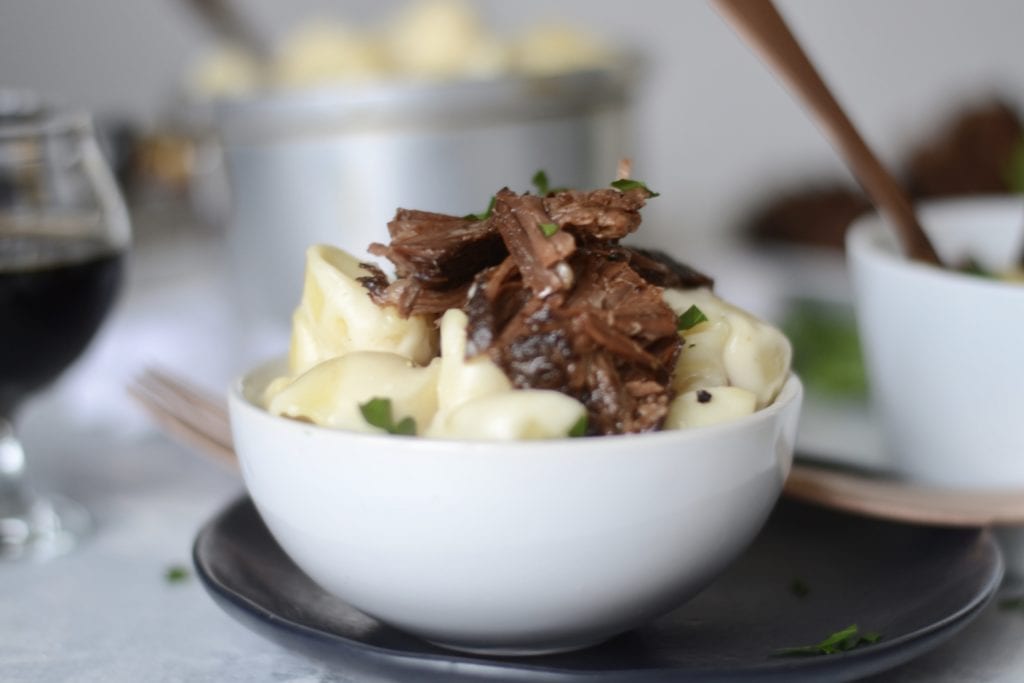 Slow Cooker Stout braised Short Ribs with Pepper Jack Mac and Cheese | Sarcastic Cooking