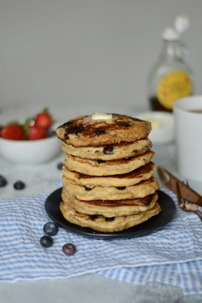 Blueberry Buttermilk Overnight Oat Pancakes @sarcasticcook