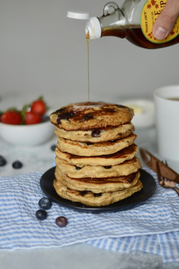 Blueberry Buttermilk Overnight Oat Pancakes | Sarcastic Cooking