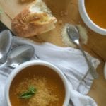 Roasted Garlic, Butternut Squash, and Tomato Soup