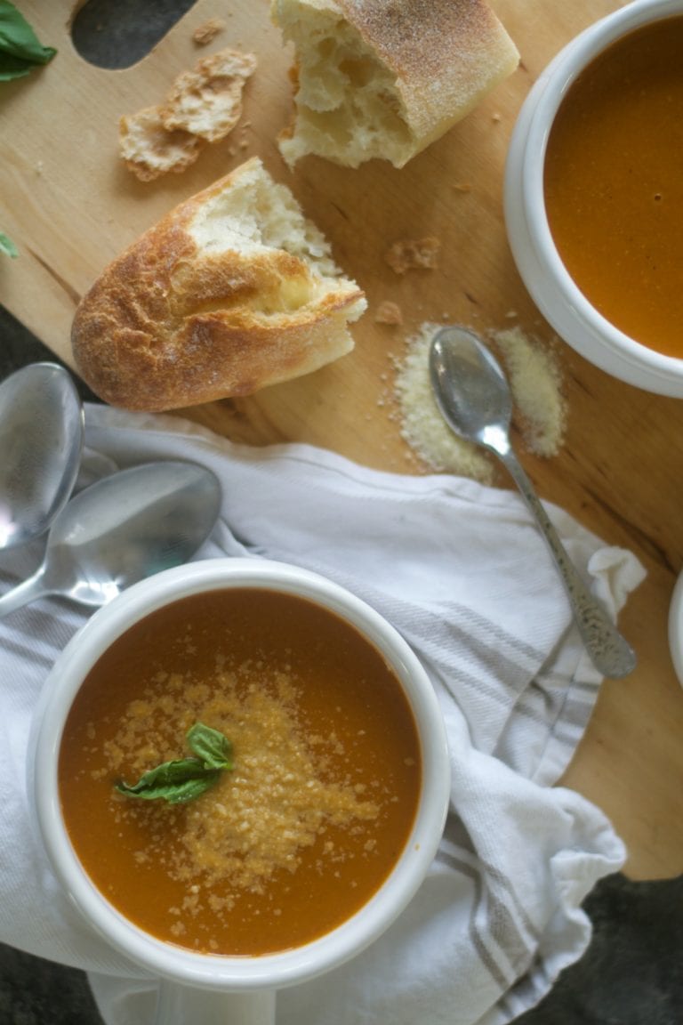 Roasted Garlic, Butternut Squash, and Tomato Soup Sarcastic Cooking