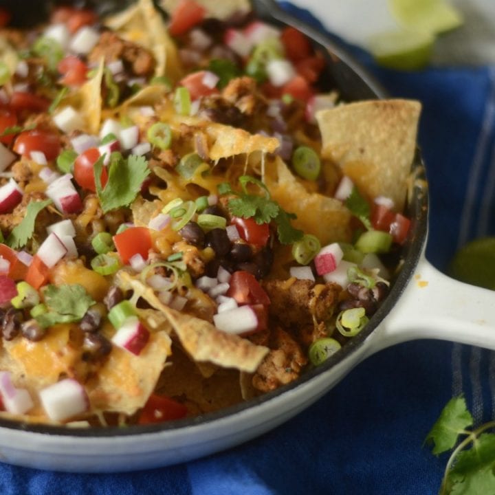 Loaded Chicken Skillet Nachos Sarcastic Cooking