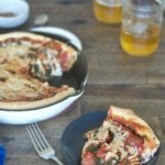 Chicago-Style Deep Dish Mushroom and Spinach Pizza with Butter Crust