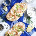 #BrunchWeek Shaved Asparagus, Herb Cream Cheese, and Smoked Salmon Pizza