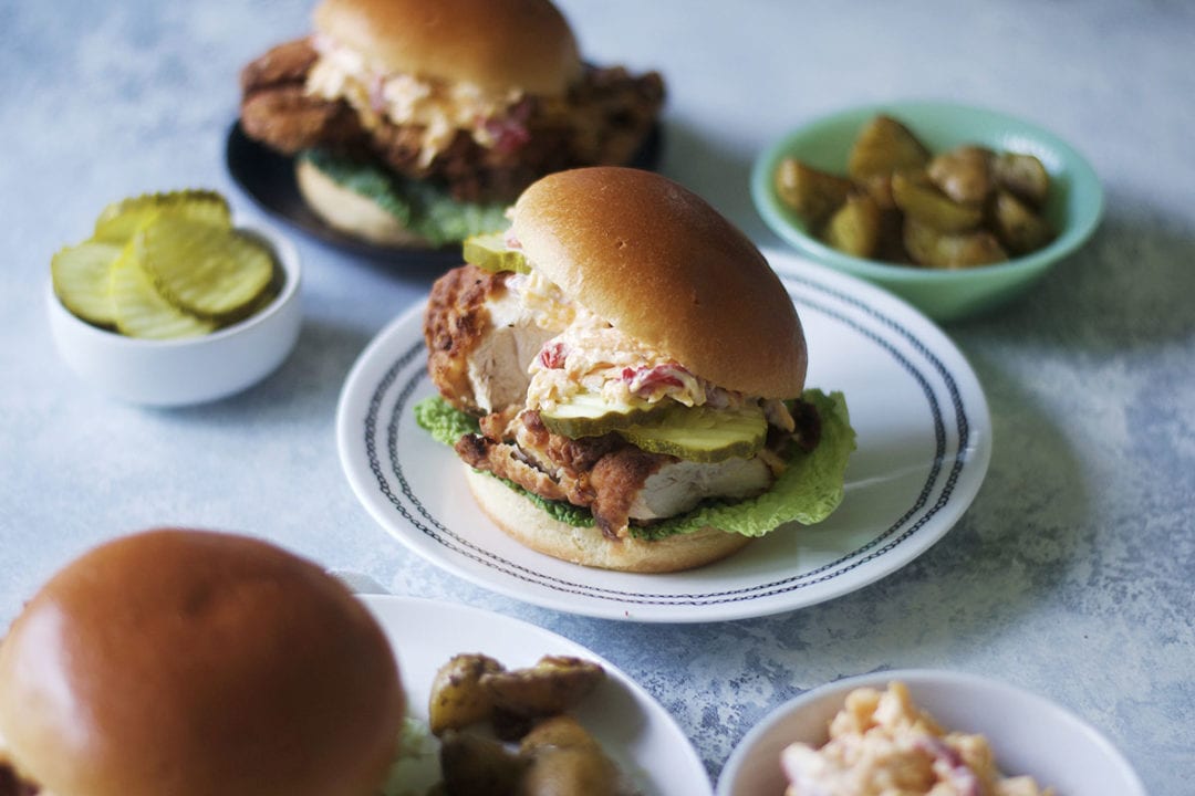 Fried Chicken and Pimento Cheese Sandwich Sarcastic Cooking