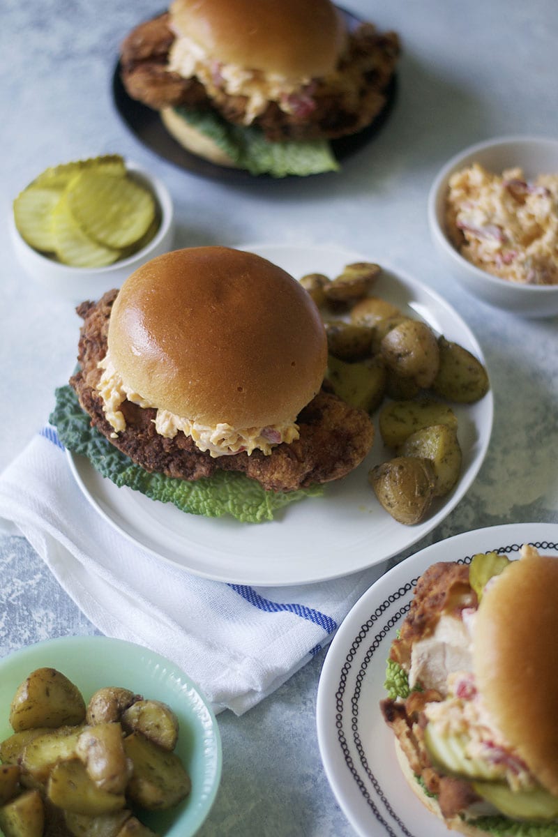 Fried Chicken and Pimento Cheese Sandwich Sarcastic Cooking