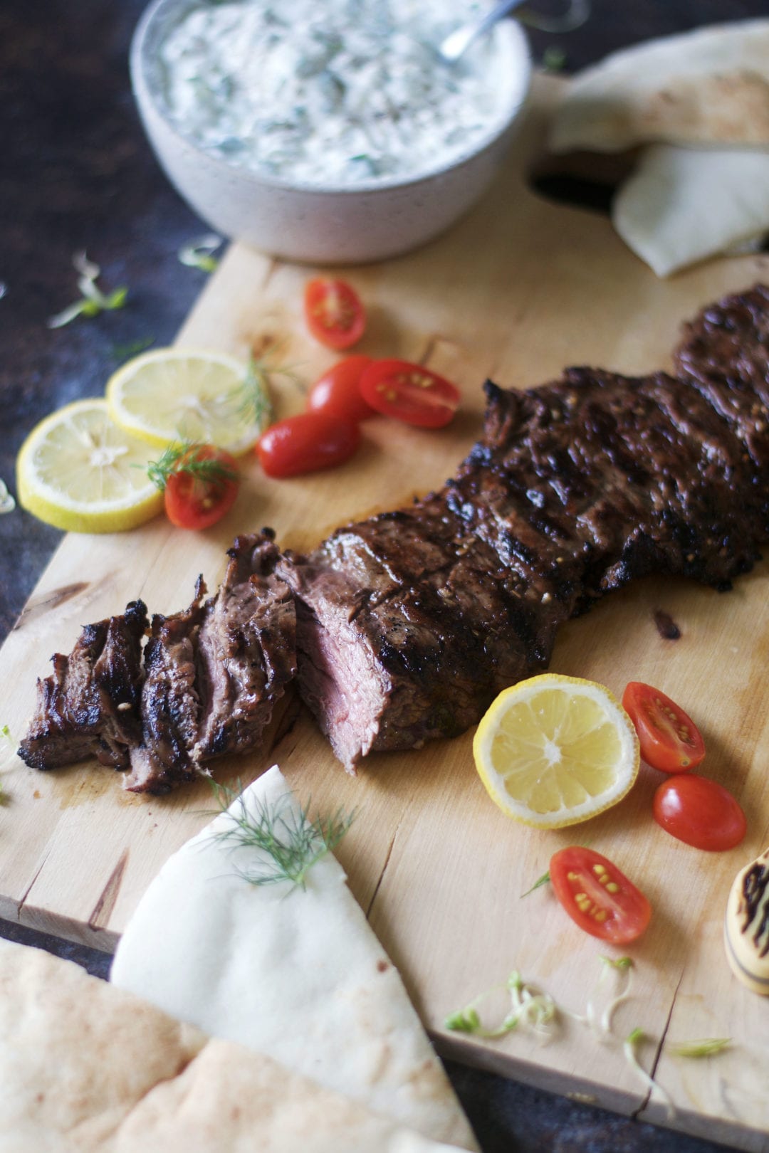 greek grilled skirt steak