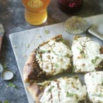 Burrata, Pesto, & Pistachio Pizza