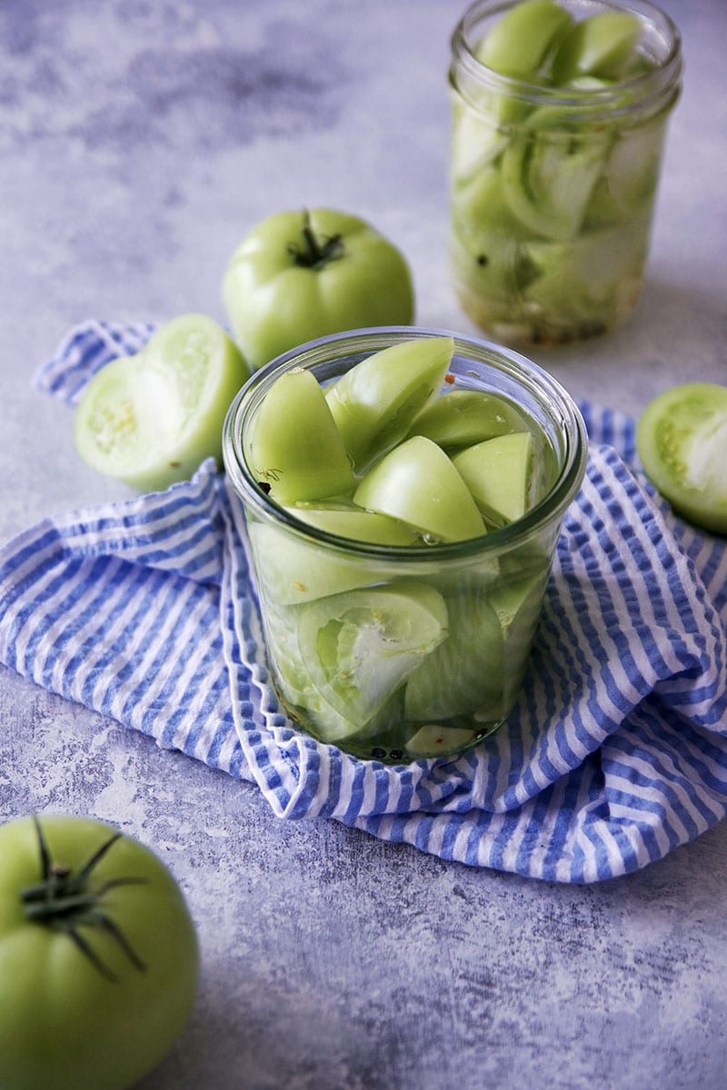 Spicy Pickled Green Tomatoes, Recipe