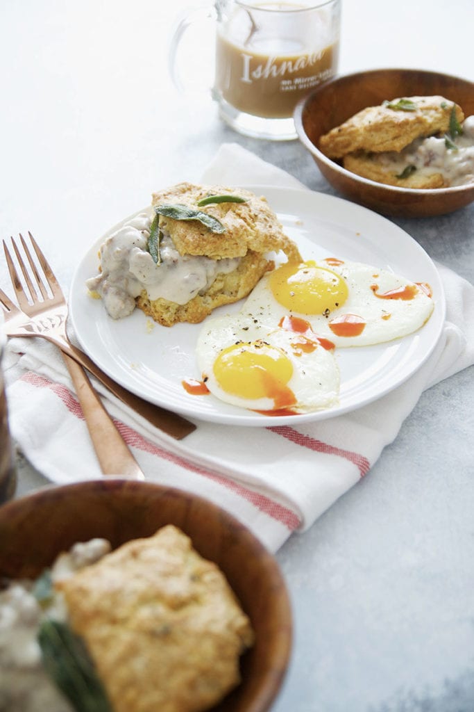 Herb Biscuits and Fried Sage Gravy Sarcastic Cooking