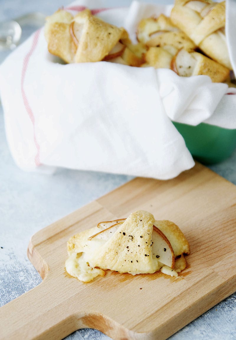 Bacon, Brie, and Pear Crescent Rolls Sarcastic Cooking