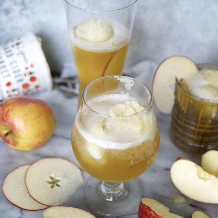 Hard Cider Sorbet Floats Sarcastic Cooking