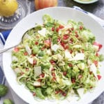 Shaved Brussels Sprout, Apple, and Pomegranate Slaw