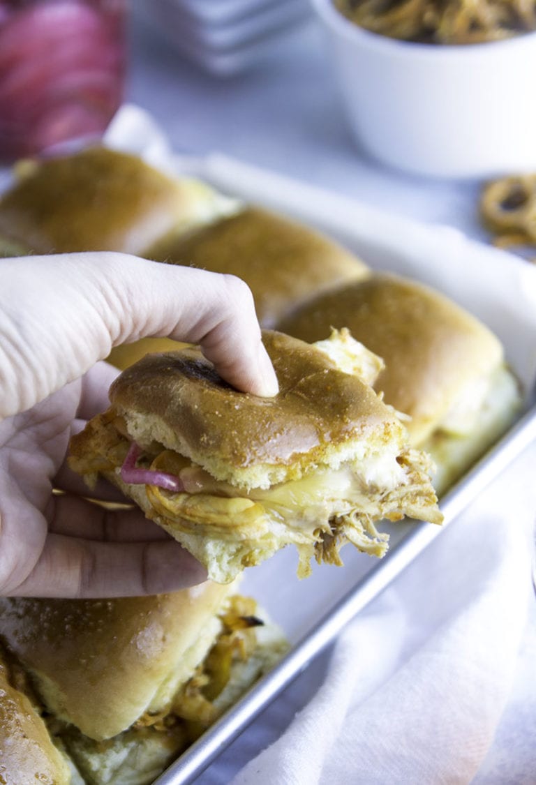 BBQ Pineapple Chicken Sliders with Pickled Red Onions Sarcastic Cooking