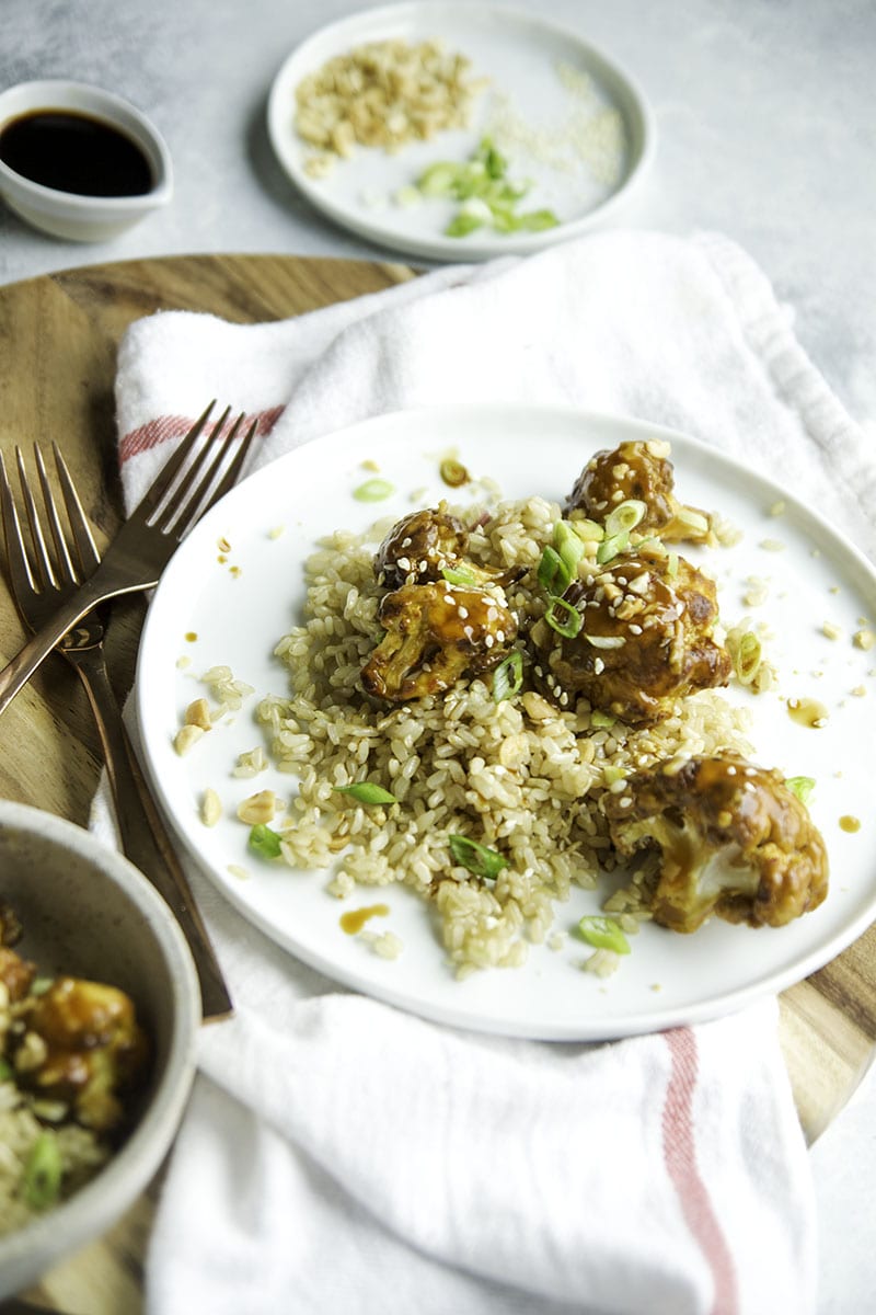 Kung Pao Cauliflower -baked and spicy cauliflower - Sarcastic Cooking