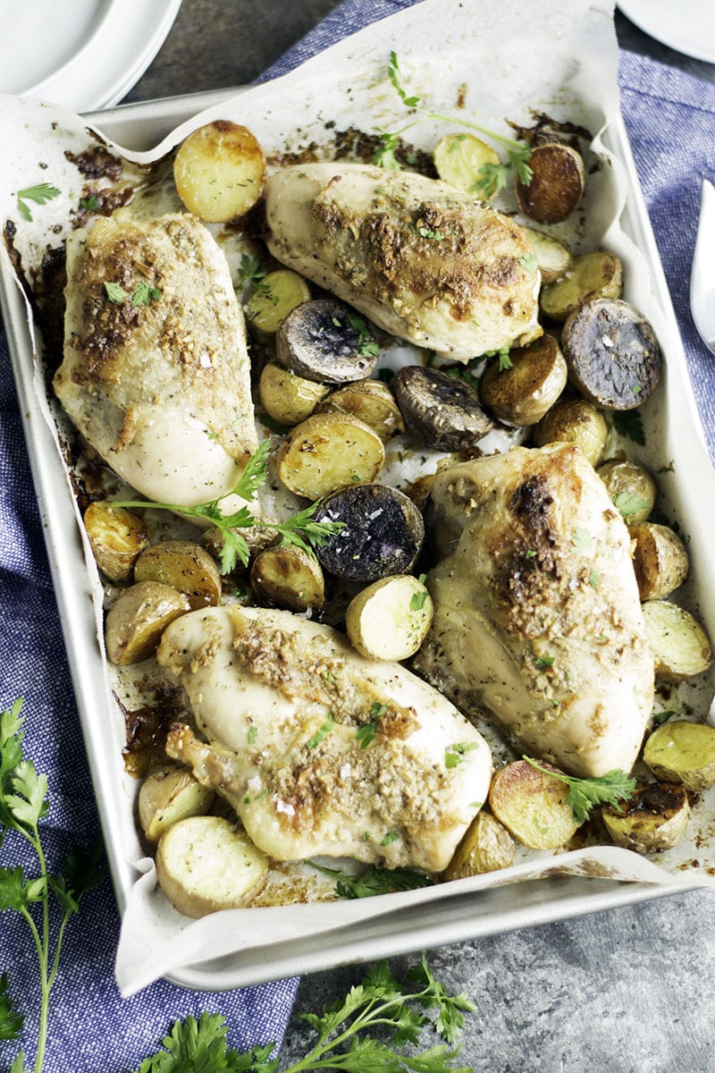 anchovy garlic butter roasted chicken - sarcastic cooking #diningincookbook 