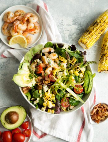 Asparagus, Bacon, Blue Cheese, Corn, & Shrimp Salad | sarcastic Cooking