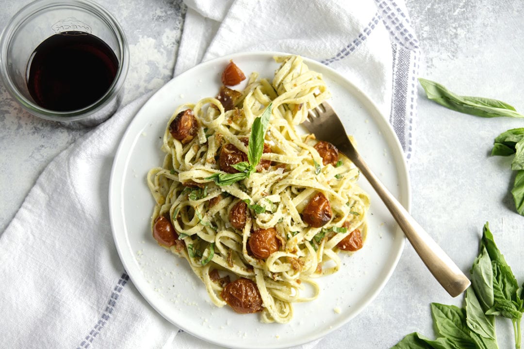 charred tomato bacon pasta - sarcastic cooking