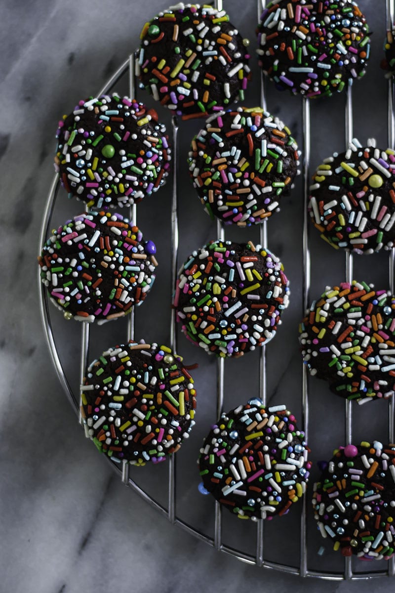 Chocolate Crinkle Sprinkle Cookies - Sarcastic Cooking