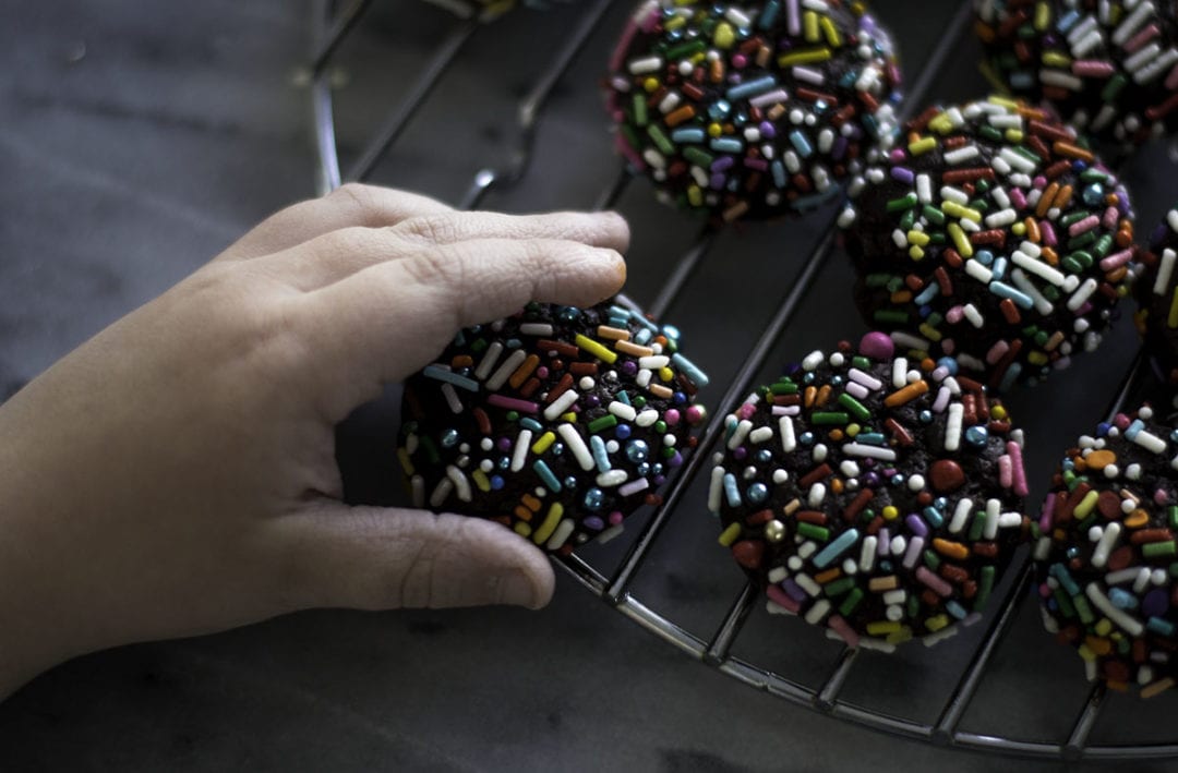 Chocolate Crinkle Sprinkle Cookies - Sarcastic Cooking