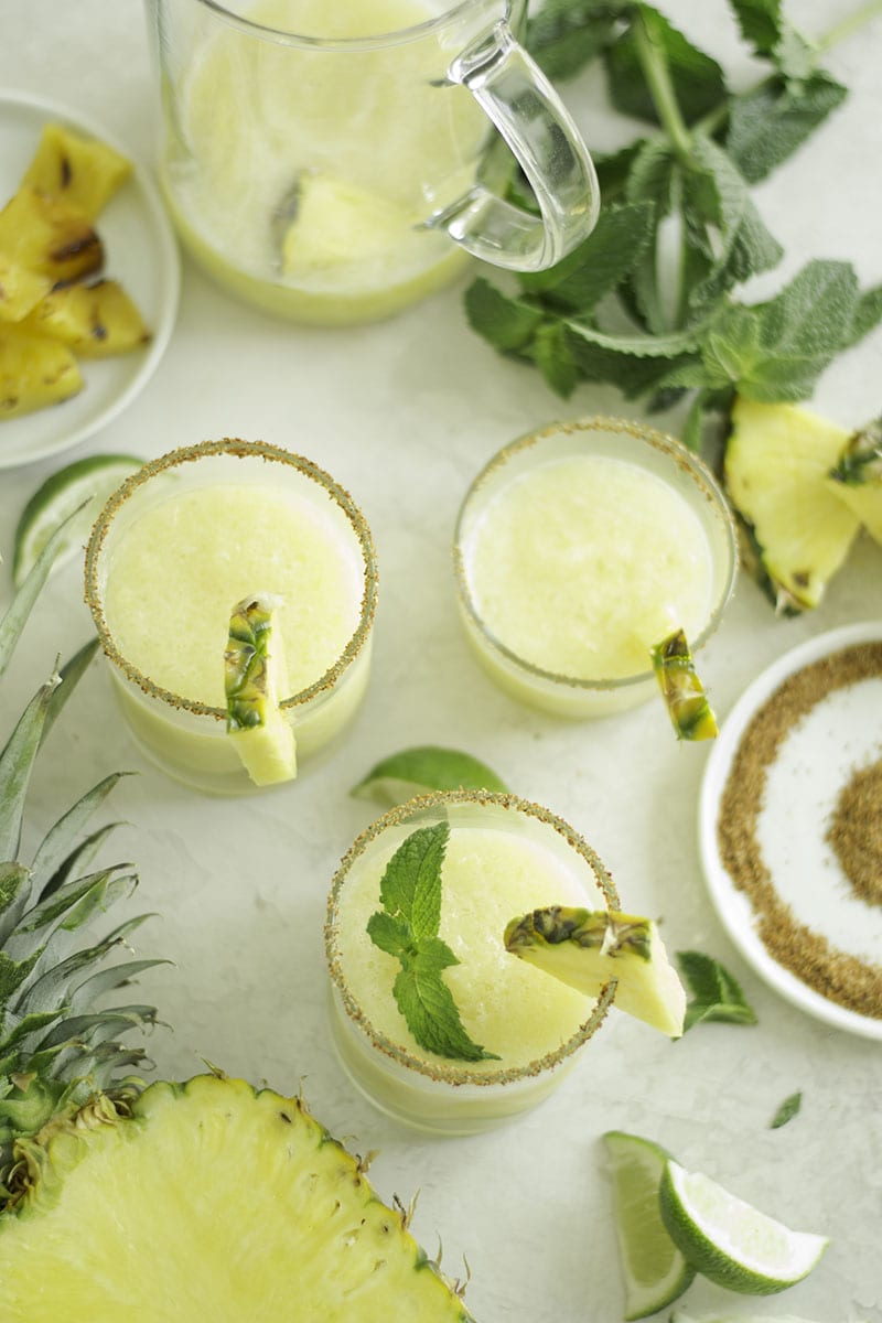 Charred Pineapple Frozen Margaritas - Sarcastic Cooking