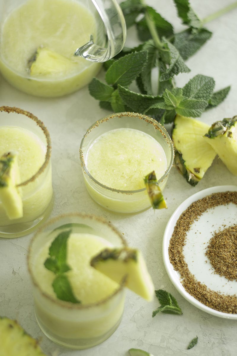 Charred Pineapple Frozen Margaritas - Sarcastic Cooking