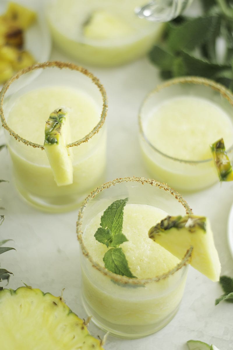 Charred Pineapple Frozen Margaritas - Sarcastic Cooking