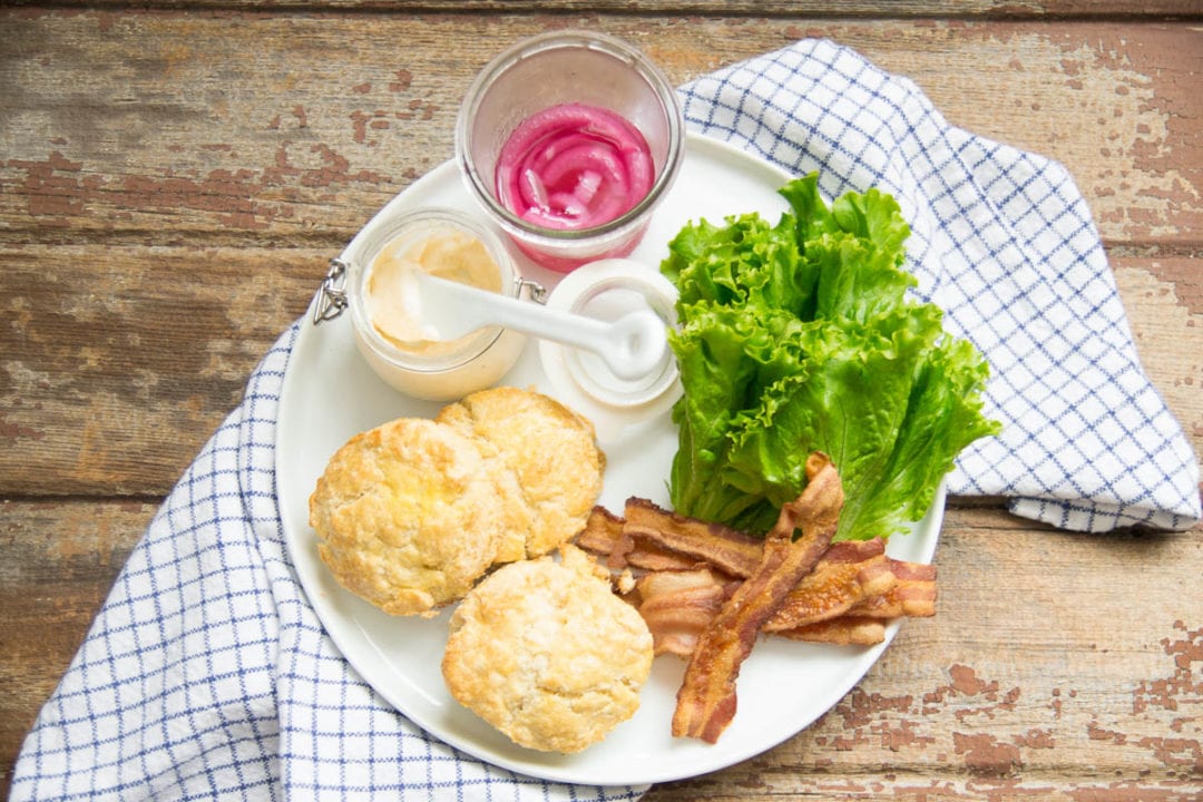 chile lime fried green tomato biscuit sandwiches | sarcastic cooking 