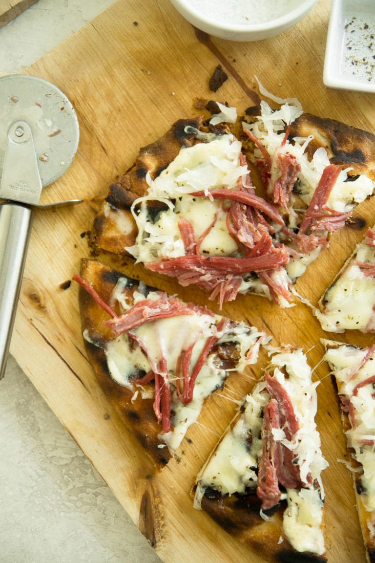 Grilled Reuben Flatbread Pizza Sarcastic Cooking