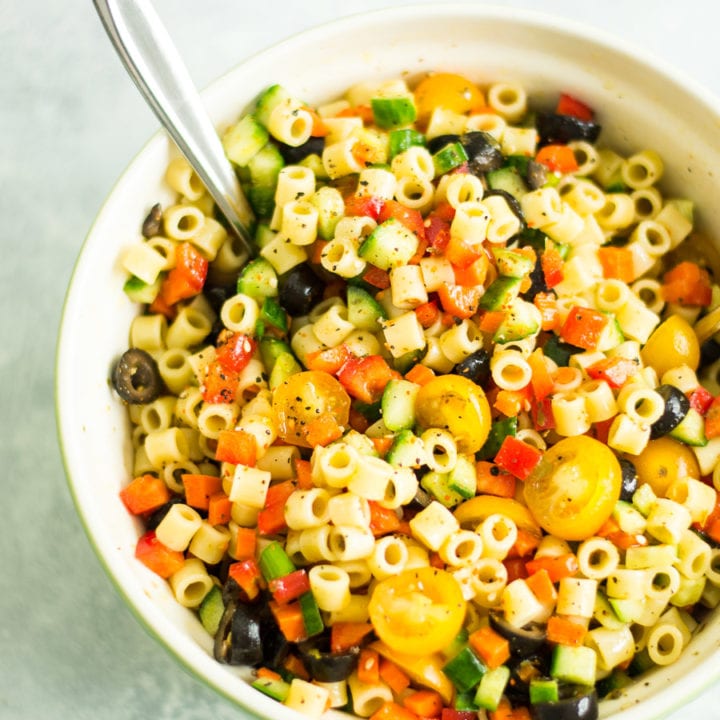 Diced Vegetable Pasta Salad | Sarcastic Cooking