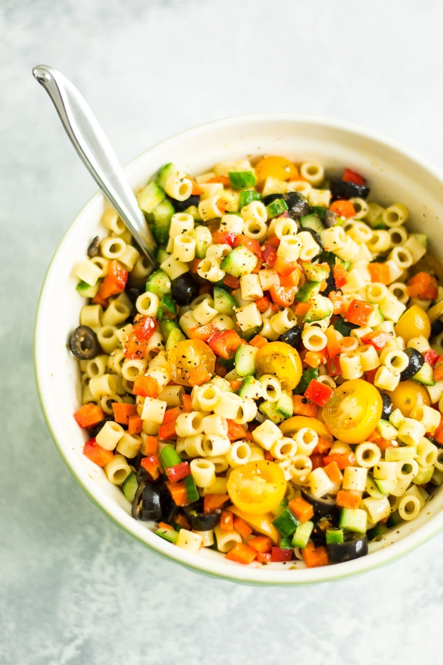 Diced Vegetable Pasta Salad | Sarcastic Cooking