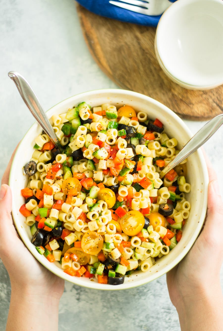 Diced Vegetable Pasta Salad | Sarcastic Cooking