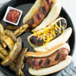 Grilled BBQ Bacon Beer Brats