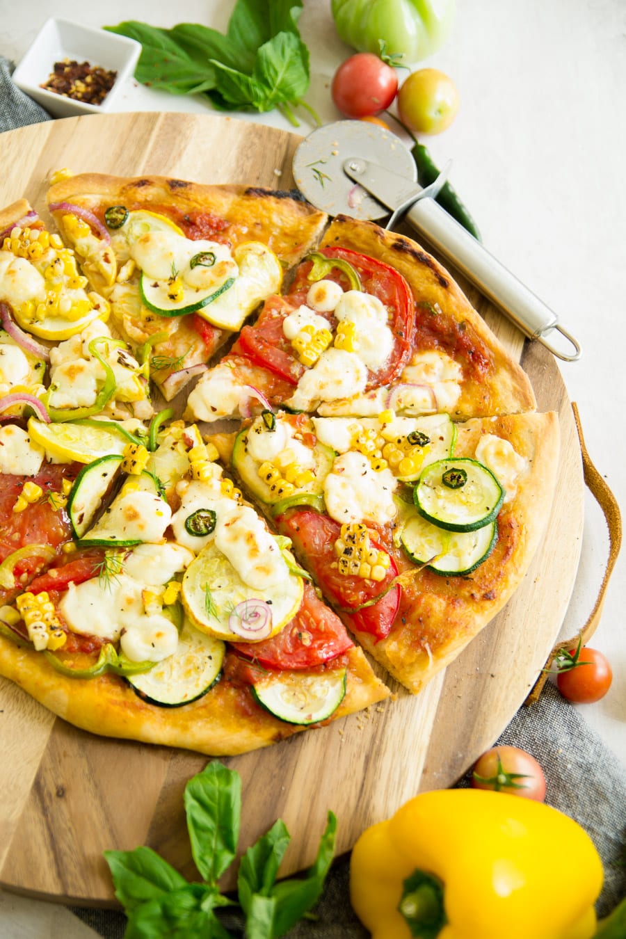 Summer Garden Vegetable Supreme Pizza \ Sarcastic Cooking