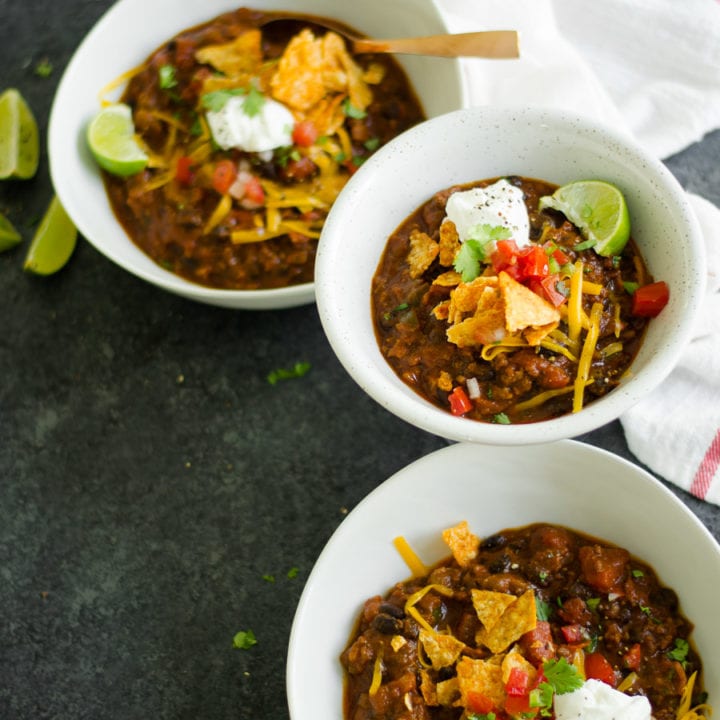 Bacon, Beef, & Pumpkin Chili for a hearty thick seasonal chili - sarcastic cooking