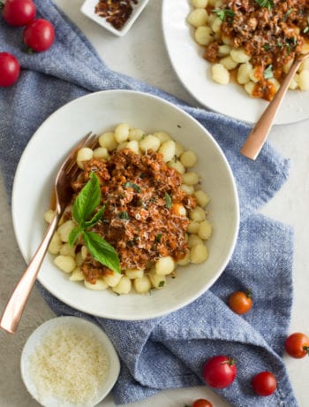 Instant Pot Fresh Tomato Bolognese with Gnocchi - Sarcastic Cooking