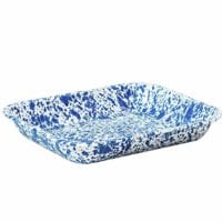 Enamelware Large Roasting Pan - Blue Marble