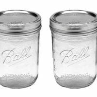 Ball Jar with Lid and Band - Pick Your Size and Color (Clear, Wide Mouth Pint - 16 oz.) Pack Of 2