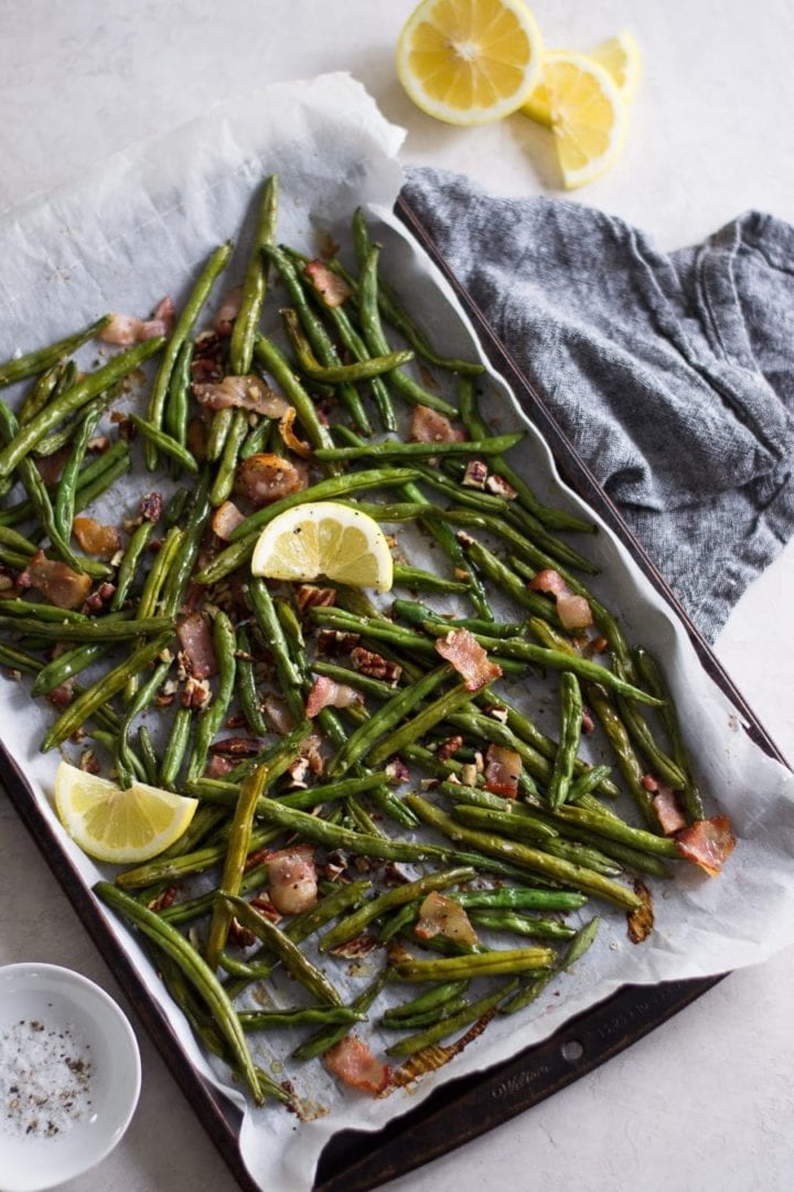 Roasted Green Beans with Bacon and Pecans Sarcastic Cooking